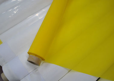 158 Mikron 47T Seramik Baskı İçin Polyester Hasır Kumaş, Beyaz / Sarı Renk