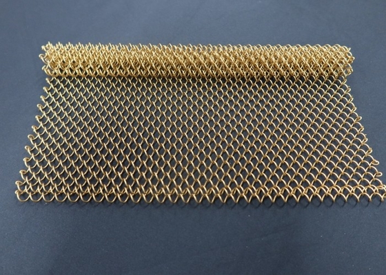 Altın Bronz Renkli Dekoratif Metal Mesh Perde Yuvarlak Çamaşırı Çamaşırı Duvar