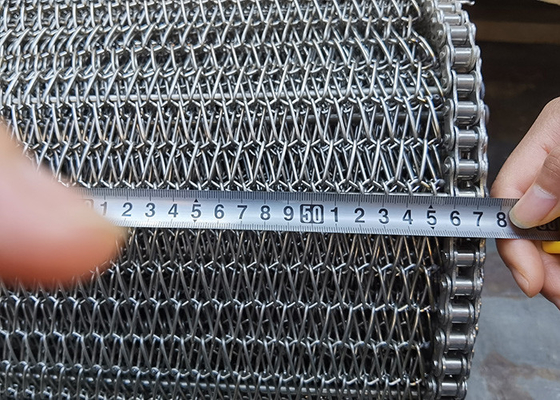 İyi bir fiyat. Mısır Cips Bisküvi için Ticari Zincir Bağlantı 1.5mm Ss Hasır Konveyör Bant çevrimiçi