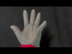 Naylon kayışlı paslanmaz çelik kaynaklı halka örgü eldivenleri