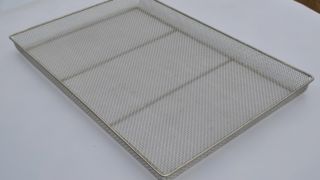 Gıda Sınıfı Metal Dokuma İnce 80x100 40*60 cm Fırın Fırını için ss304 316 Paslanmaz Çelik Tel Örgü Tepsi