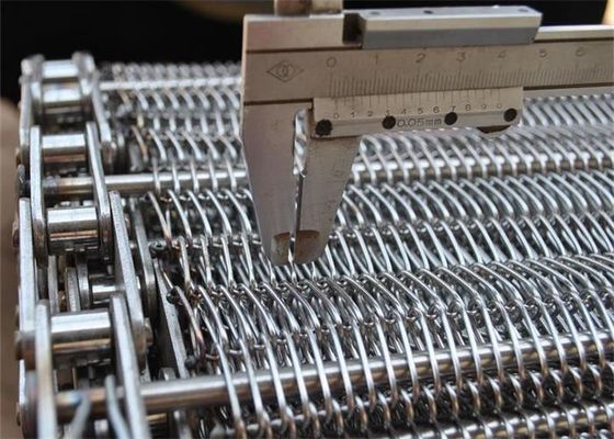 Gıda Sınıfı 0.5mm Hasır Konveyör Bant 304 Paslanmaz Çelik Zincir Bağlantı Spiral