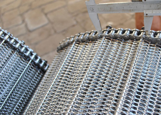 Pişirme Yıkama Soğutma için Gıda Sınıfı 304SS Metal Hasır Konveyör Bant 120cm