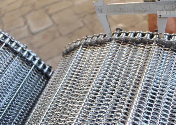 İyi bir fiyat. Pişirme Yıkama Soğutma için Gıda Sınıfı 304SS Metal Hasır Konveyör Bant 120cm çevrimiçi
