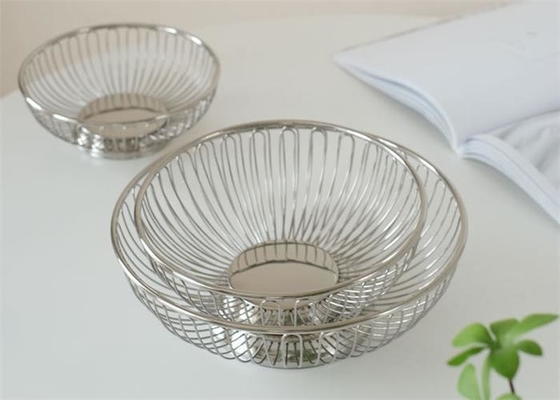İyi bir fiyat. Modern 20cm paslanmaz çelik tel sepet dekoratif tarzı ekmek metal meyve sebze kase çevrimiçi