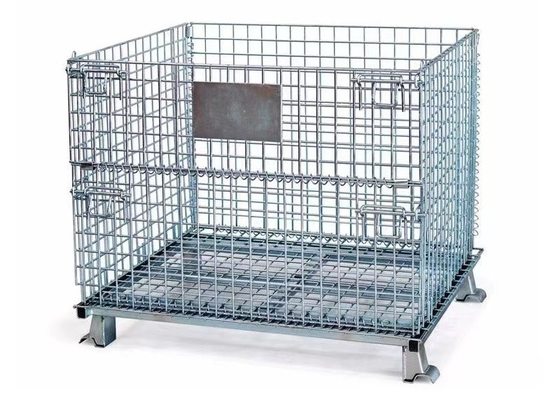 İyi bir fiyat. palet metal kutusu galvanizli kaplı tel örgü ağır kullanımlı metal depolama konteyneri palet kafesleri ekipman raf yığılabilir çevrimiçi