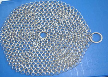 İyi bir fiyat. Pasta Pan Yuvarlak Şekil İçin Parlak 304 Tel Paslanmaz Çelik Chainmail Scrubber çevrimiçi