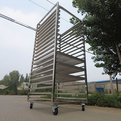 Gıda Sınıfı 20 Katman Paslanmaz Çelik Pişirme Soğutma Rafları Tabakçılık Taşlı Araba