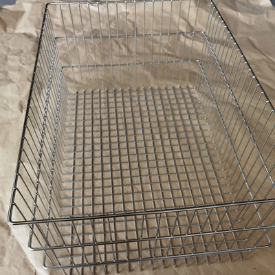 Yüksek kaliteli 64x45x30 cm paslanmaz çelik kaynaklı tel örgü sepeti ekmek için