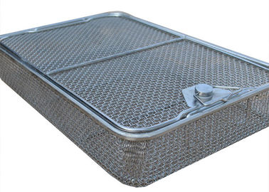 İyi bir fiyat. 45 * 34 cm Tıbbi sterilizasyon sepetleri Paslanmaz Çelik Hasır 5mm Delik boyutu çevrimiçi