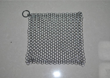 İyi bir fiyat. Dökme Demir Pan için 4X4 İnç 316L Paslanmaz Çelik Chainmail Scrubber çevrimiçi