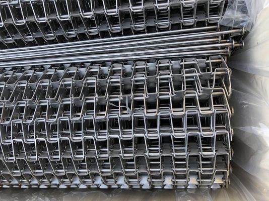 304/316 SS Düz Tel Konveyör Bant / Konveyör Zincir Bant 0.5mm-3mm Kalınlık