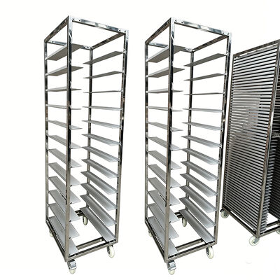 commercial  Kitchen Sus 304 316 Stainless Steel Aluminium 600 X 400 rotary Oven Half bakery bread rack trolley cart