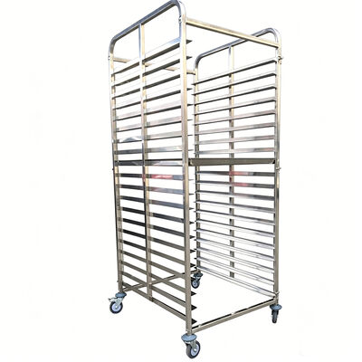 Mutfak 600 x 400 mm metal Paslanmaz çelik 15 20 Katman 40 Ekmek Tepsi Alüminyum Fırın Fırın Rack Tekerlekli ticari fırın arabası
